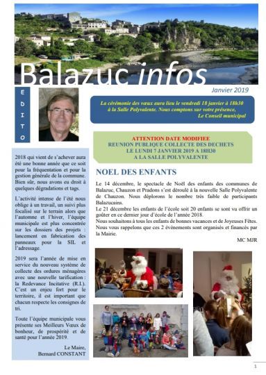 balazuc bulletin municipal janvier 2019